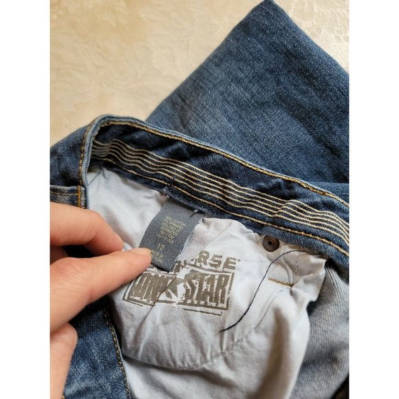 Converse One Star Blue Denim Jeans Size 12 Bootcut  Med Wash slight Distress - Picture 10 of 12